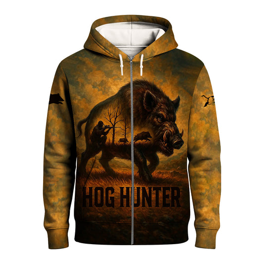 Hog Hunter Hoodie - 3D Wild Boar Hunting Design