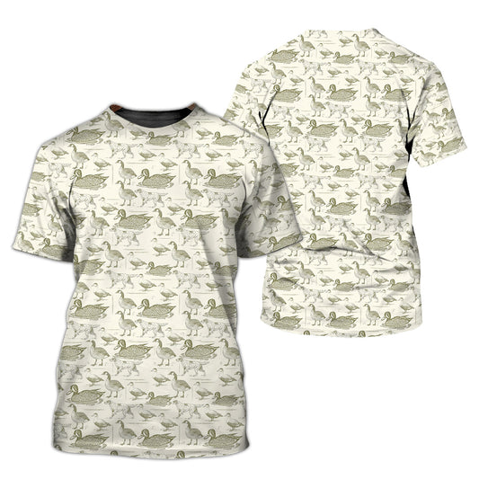 Vintage Duck & Dog Hunting Pullover, Antique Sketch Shirt