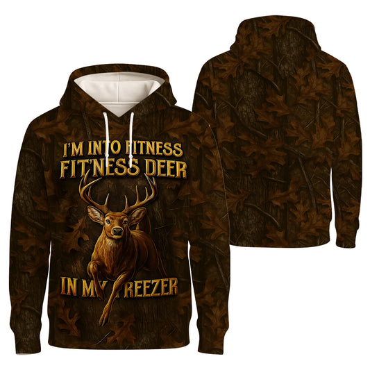 Funny Deer Hunting T-Shirt - Fit’ness Deer in My Freezer
