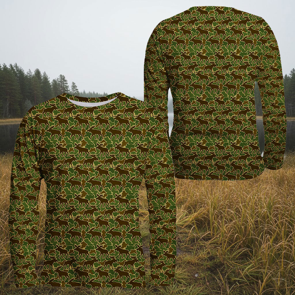 Moose Pattern Camo Hoodie for Hunters – AOP Pullover