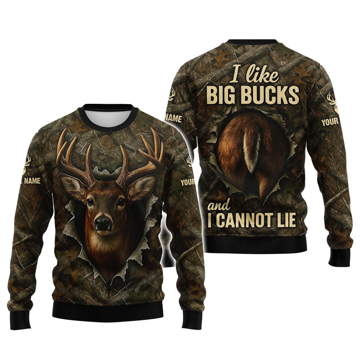 Funny Deer Hunting Hoodie - I Like Big Bucks Design
