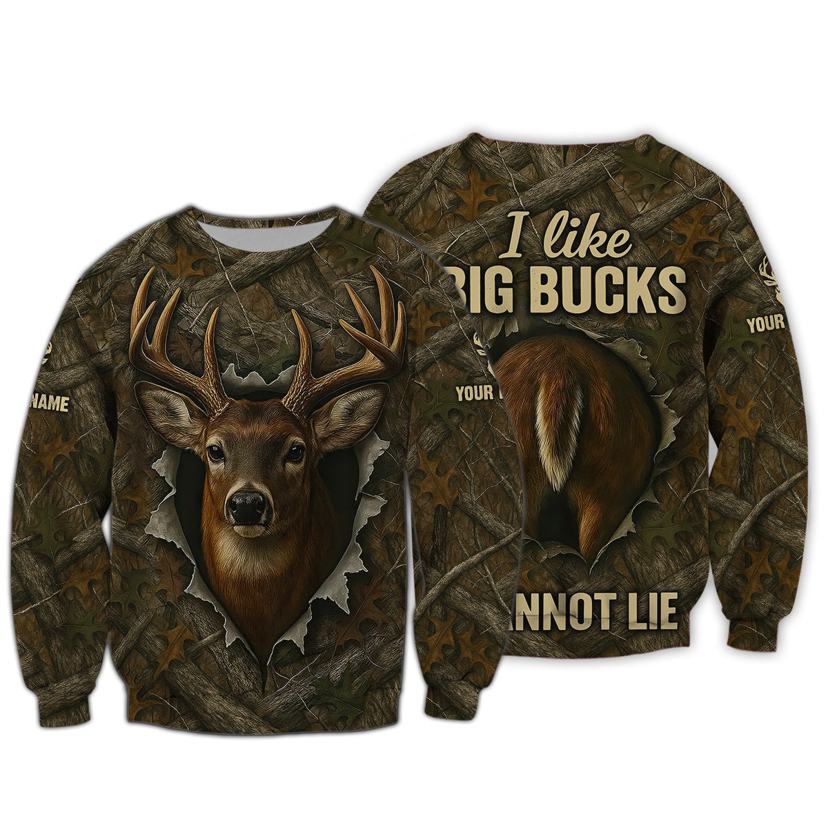 Funny Deer Hunting Hoodie - I Like Big Bucks Design