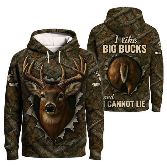 Funny Deer Hunting Hoodie - I Like Big Bucks Design