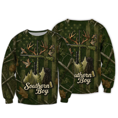 "Southern Boy" Hunting Shirt, Black Lab Deer Duck Camo