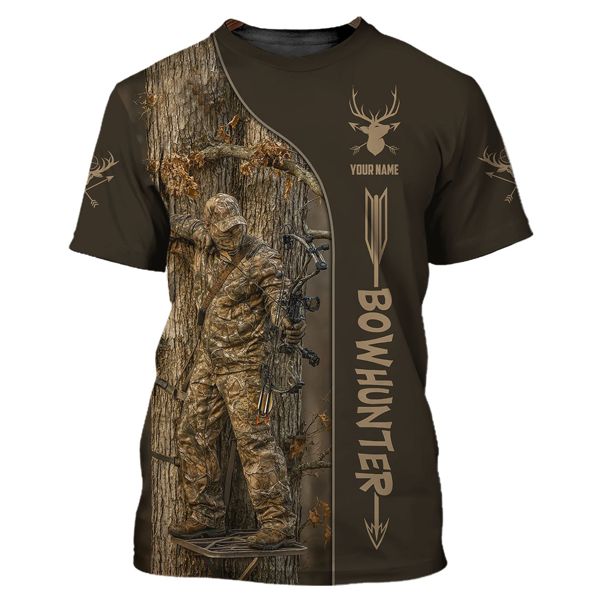 Personalized Bowhunter Pullover Shirt, Custom Hunting Gift