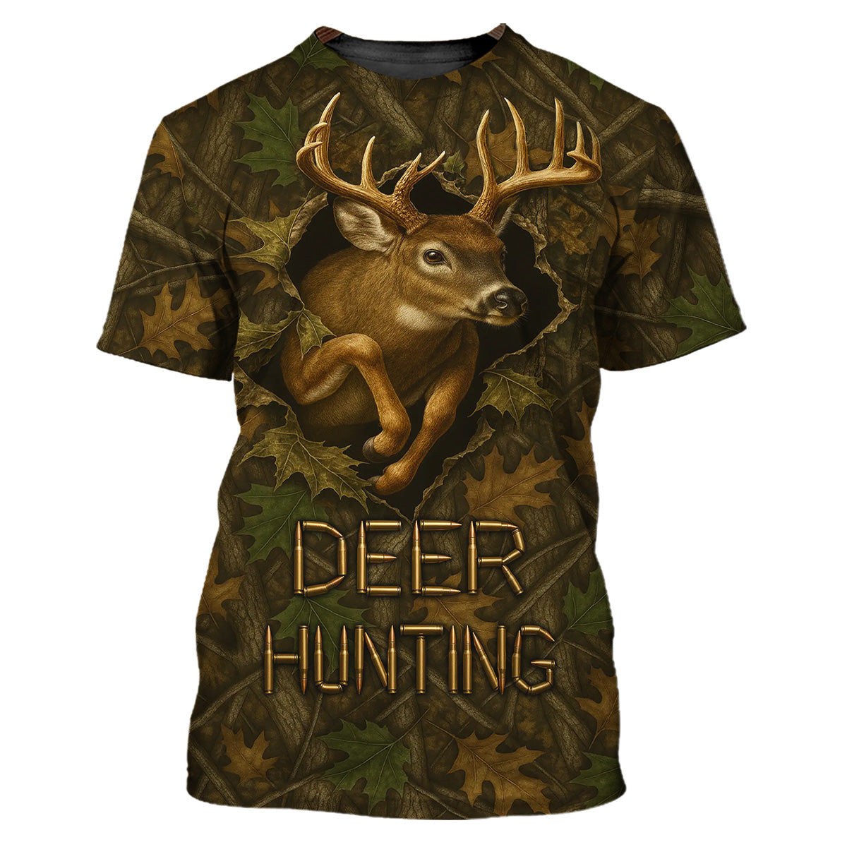 Deer Hunting Hoodie - 3D Buck Camo Forest Design