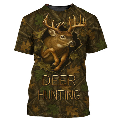 Deer Hunting Hoodie - 3D Buck Camo Forest Design