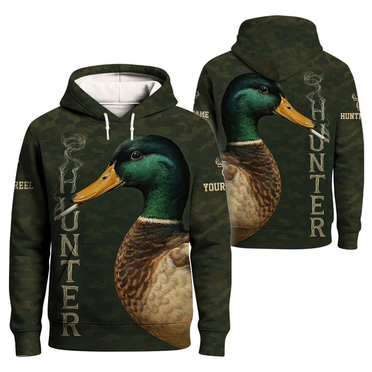 Funny Smoking Duck Shirt, Adult Humor Mallard Hunter