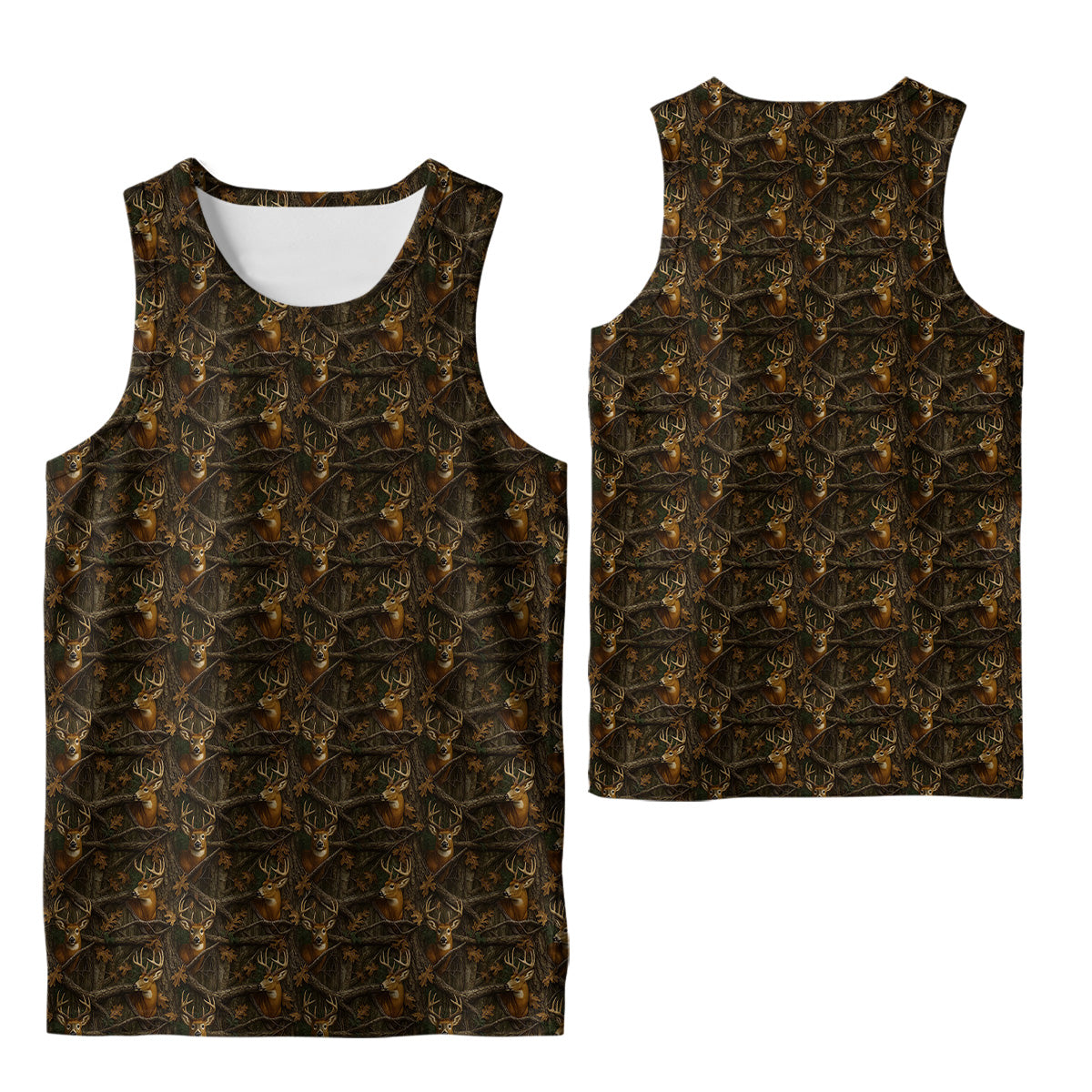 Deer Hunting Camo T-Shirt - Whitetail Buck Forest Print