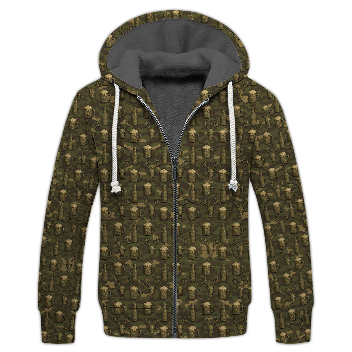 Deer Skull Camo Shirt, Funny Beer Hunting Art