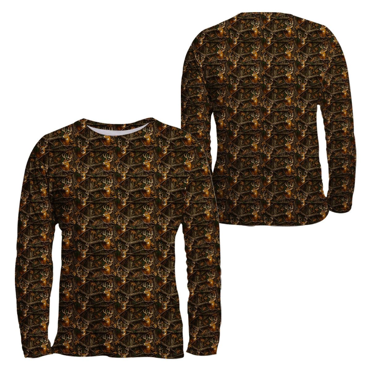 Deer Hunting Camo T-Shirt - Whitetail Buck Forest Print