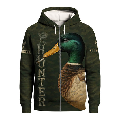 Funny Smoking Duck Shirt, Adult Humor Mallard Hunter