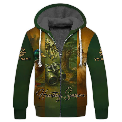 Personalized Hunting Hoodie - Deer & Duck Season Design