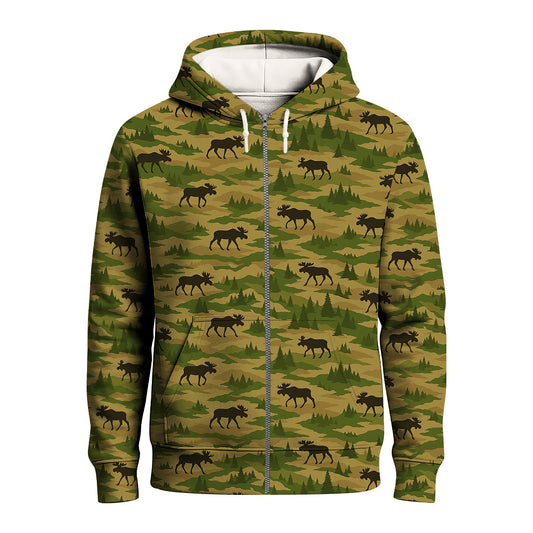 All Over Moose Camo Hoodie - Outdoor Hunting Pullover