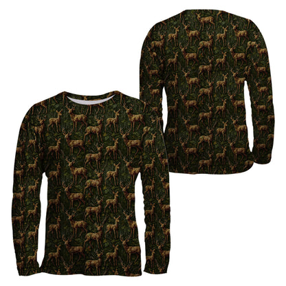 Deer Hunting Camo T-Shirt - Whitetail Buck Woodland Print