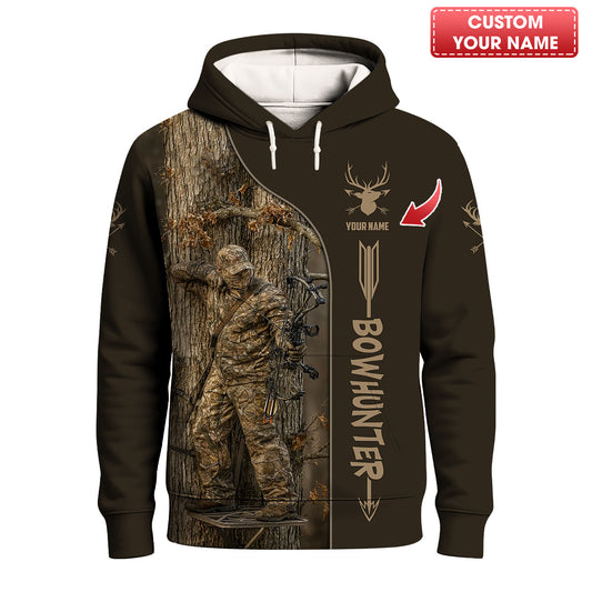 Personalized Bowhunter Pullover Shirt, Custom Hunting Gift
