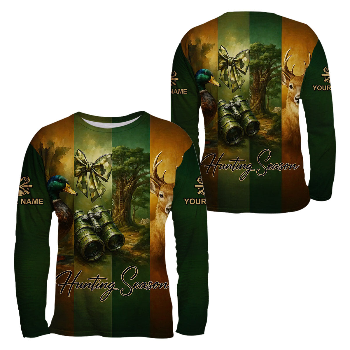 Personalized Hunting Hoodie - Deer & Duck Season Design