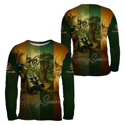 Personalized Hunting Hoodie - Deer & Duck Season Design