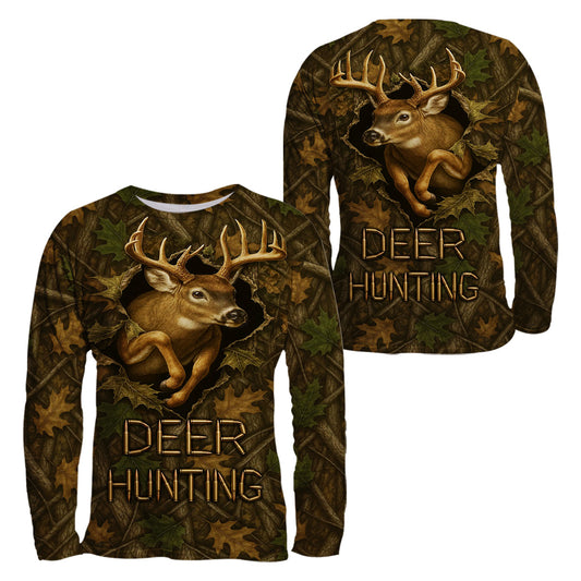 Deer Hunting Hoodie - 3D Buck Camo Forest Design