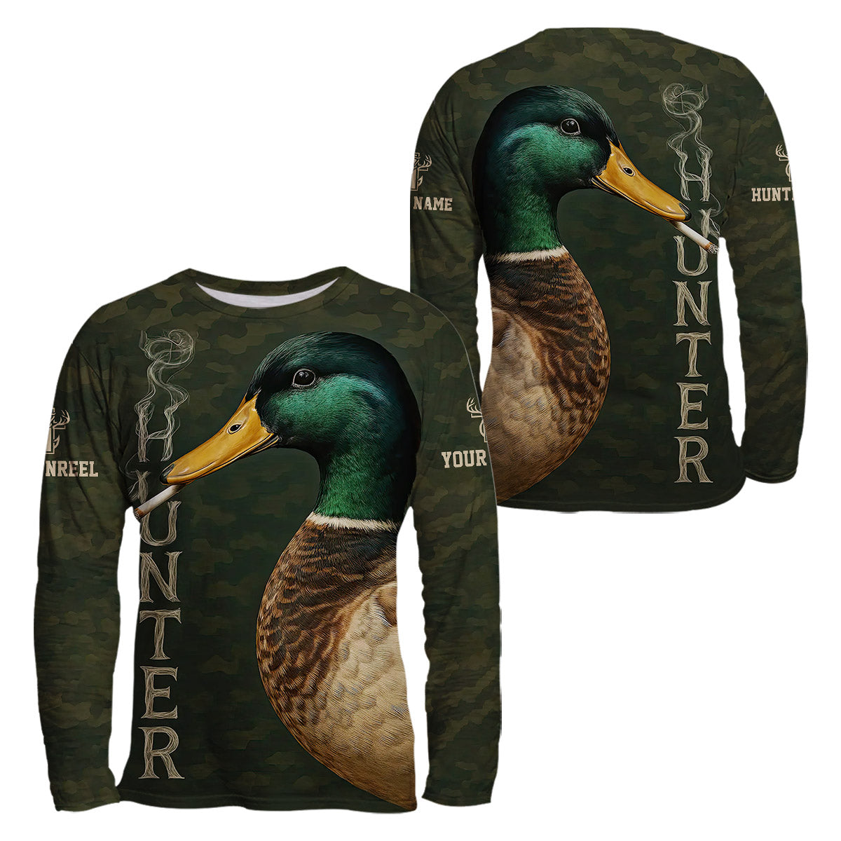 Funny Smoking Duck Shirt, Adult Humor Mallard Hunter