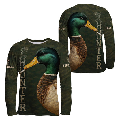 Funny Smoking Duck Shirt, Adult Humor Mallard Hunter