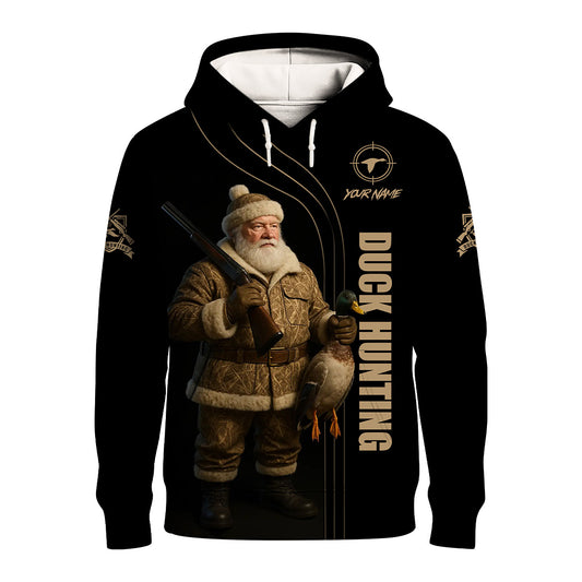 Personalized Duck Hunting Hoodie - Funny Santa Hunter Gift