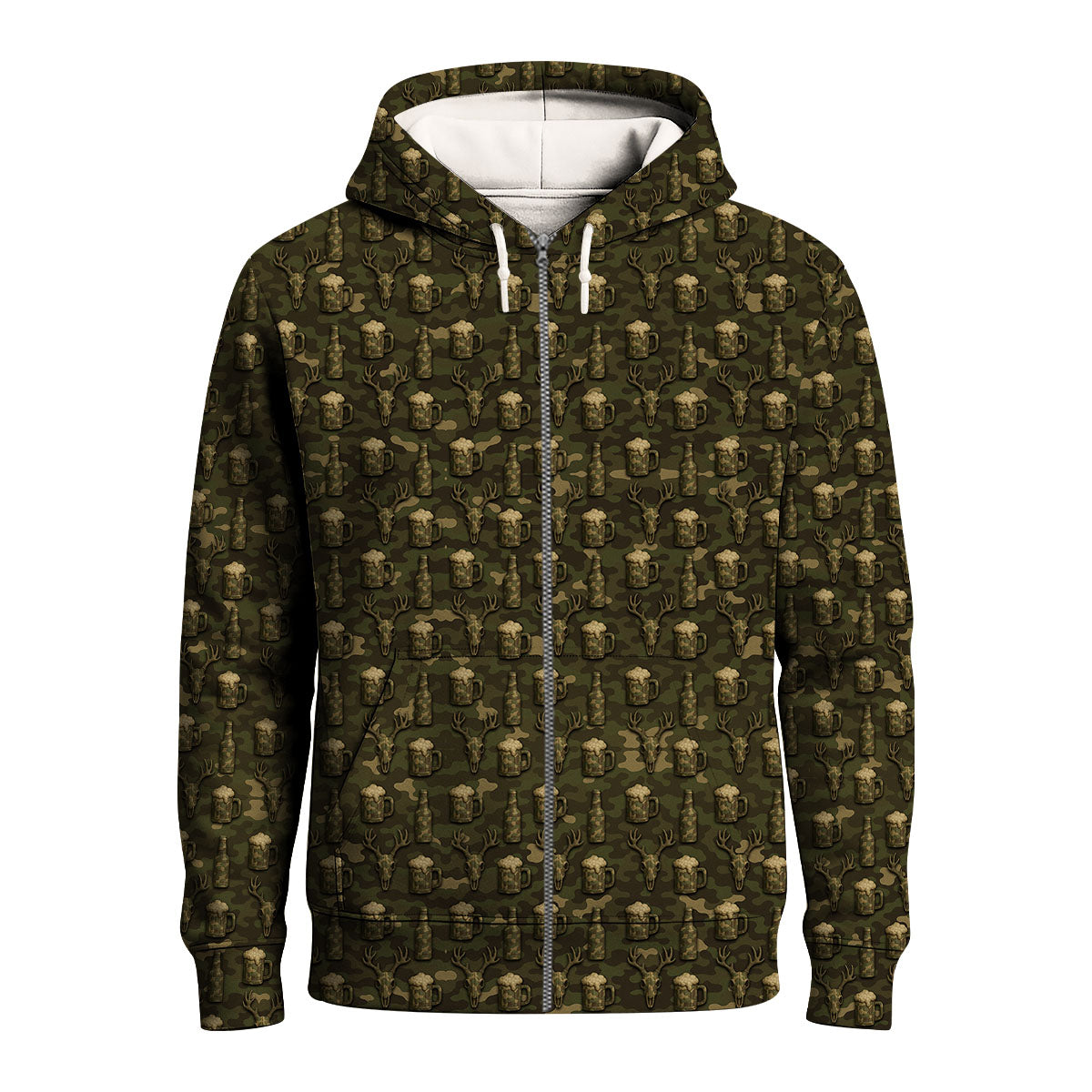 Deer Skull Camo Shirt, Funny Beer Hunting Art