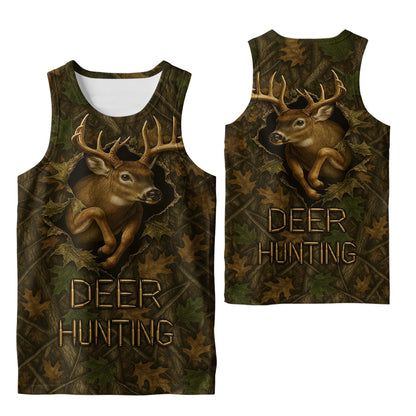 Deer Hunting Hoodie - 3D Buck Camo Forest Design