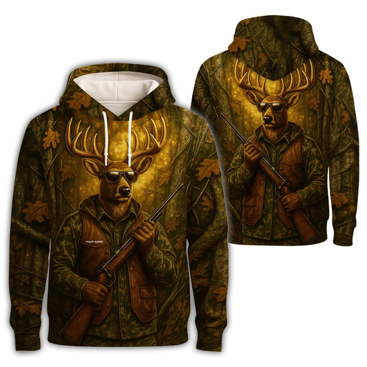 Personalized Deer Hunting T-Shirt - Cool Buck Hunter Design