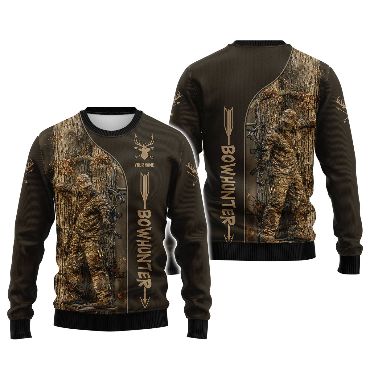 Personalized Bowhunter Pullover Shirt, Custom Hunting Gift