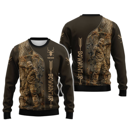 Personalized Bowhunter Pullover Shirt, Custom Hunting Gift