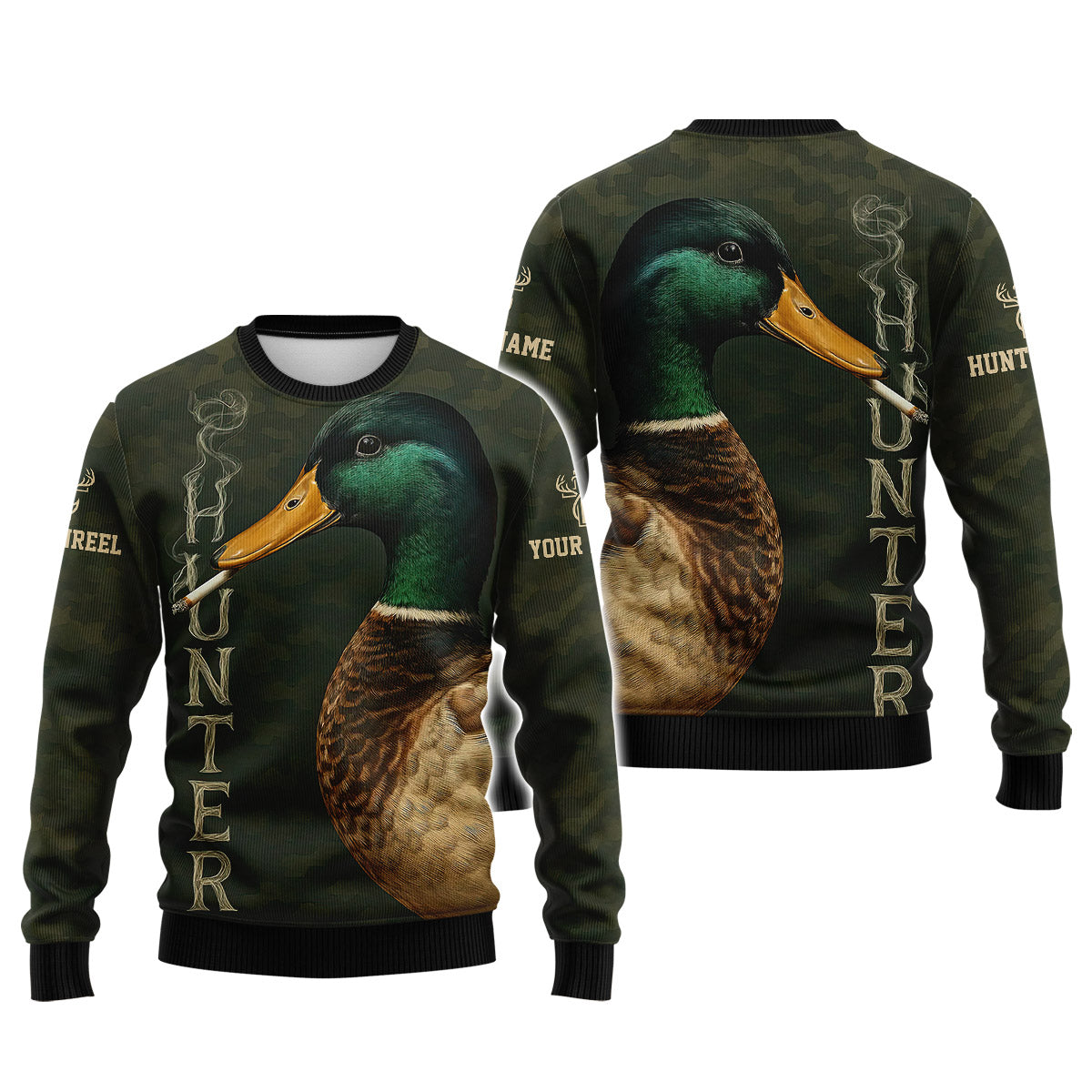 Funny Smoking Duck Shirt, Adult Humor Mallard Hunter