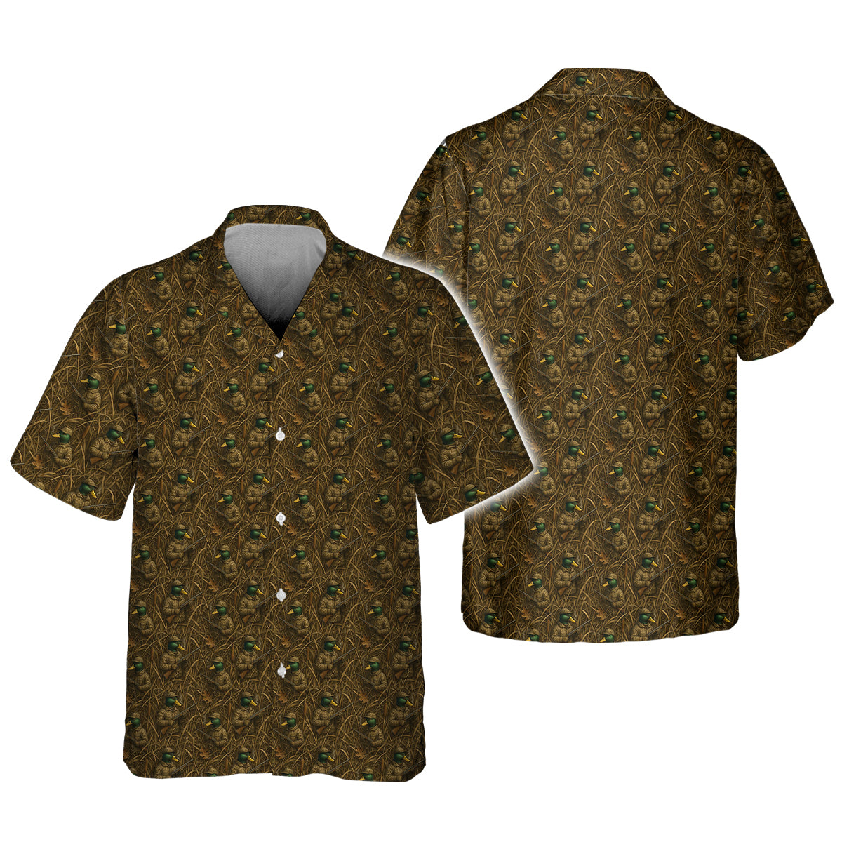 Duck Hunter Camo Tee - Cartoon Mallard with Rifle Pattern