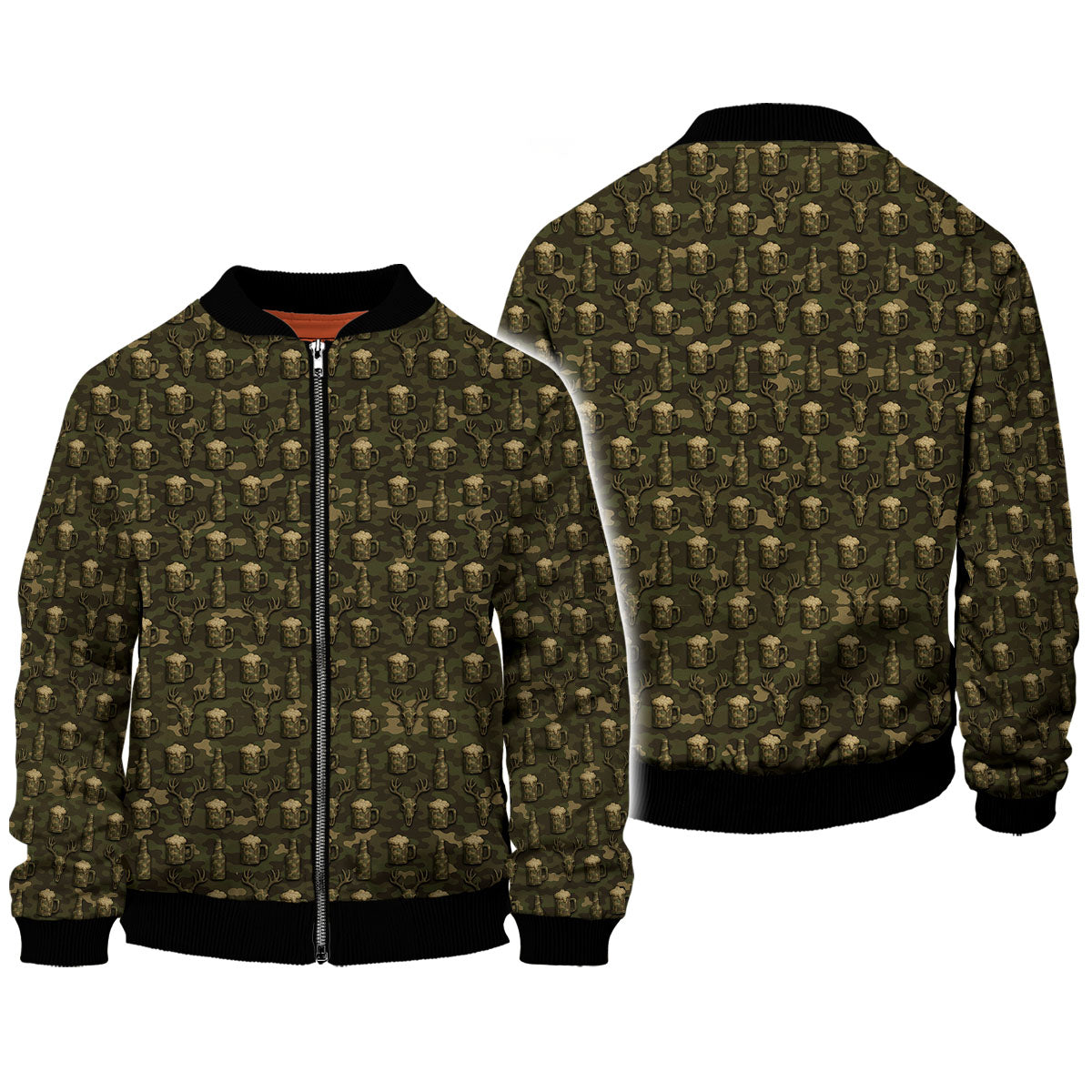 Deer Skull Camo Shirt, Funny Beer Hunting Art