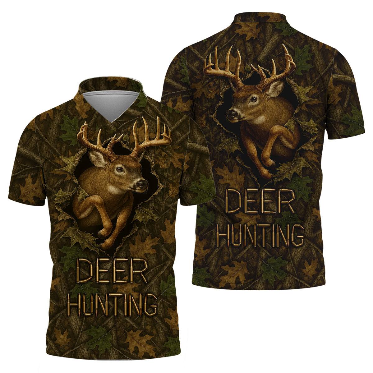 Deer Hunting Hoodie - 3D Buck Camo Forest Design