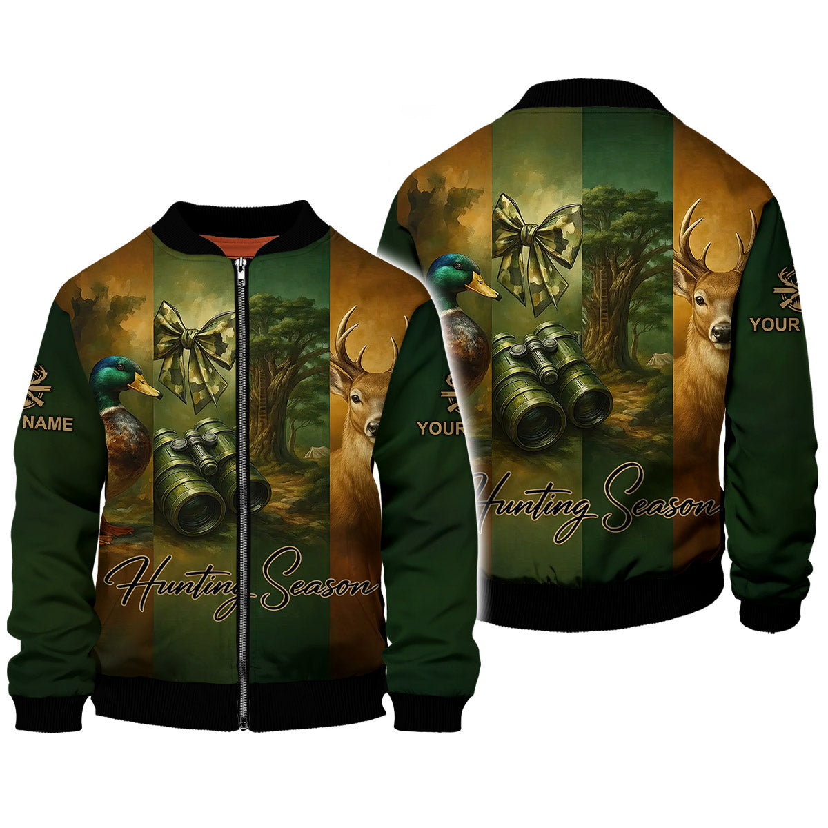 Personalized Hunting Hoodie - Deer & Duck Season Design