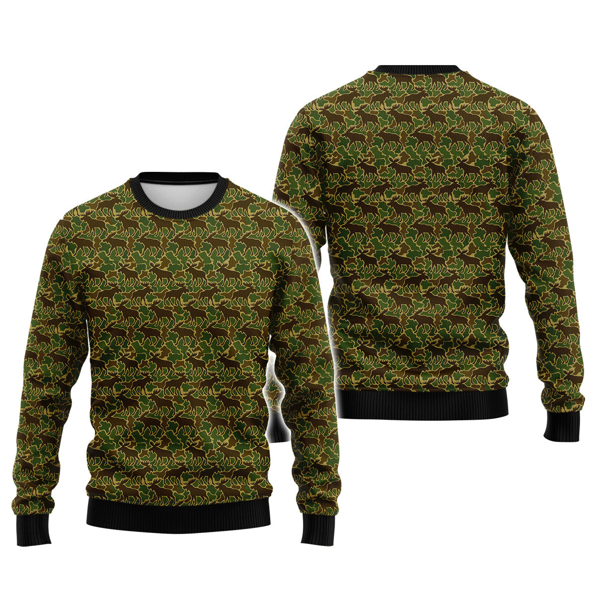Moose Pattern Camo Hoodie for Hunters – AOP Pullover