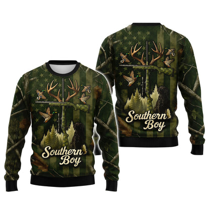 "Southern Boy" Hunting Shirt, Black Lab Deer Duck Camo