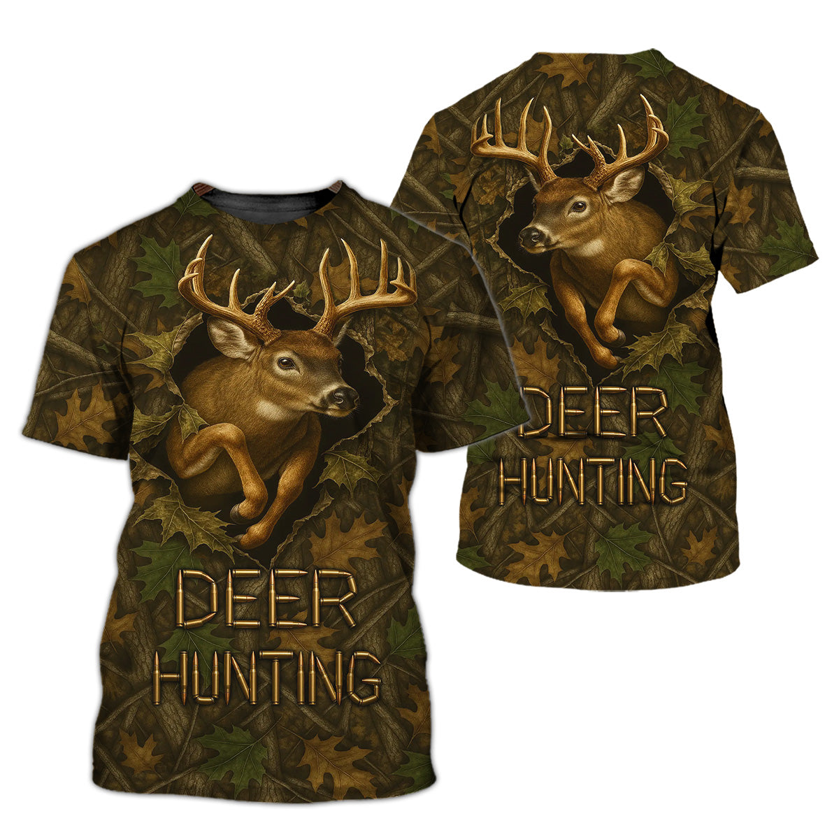 Deer Hunting Hoodie - 3D Buck Camo Forest Design