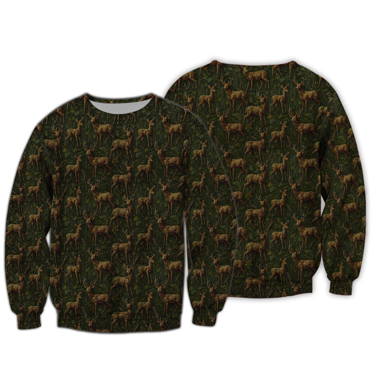 Deer Hunting Camo T-Shirt - Whitetail Buck Woodland Print