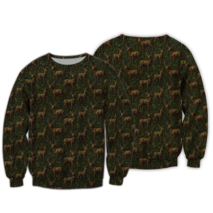 Deer Hunting Camo T-Shirt - Whitetail Buck Woodland Print