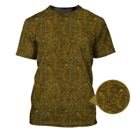 Duck Hunting Camo T-Shirt - Waterfowl in Marsh Pattern