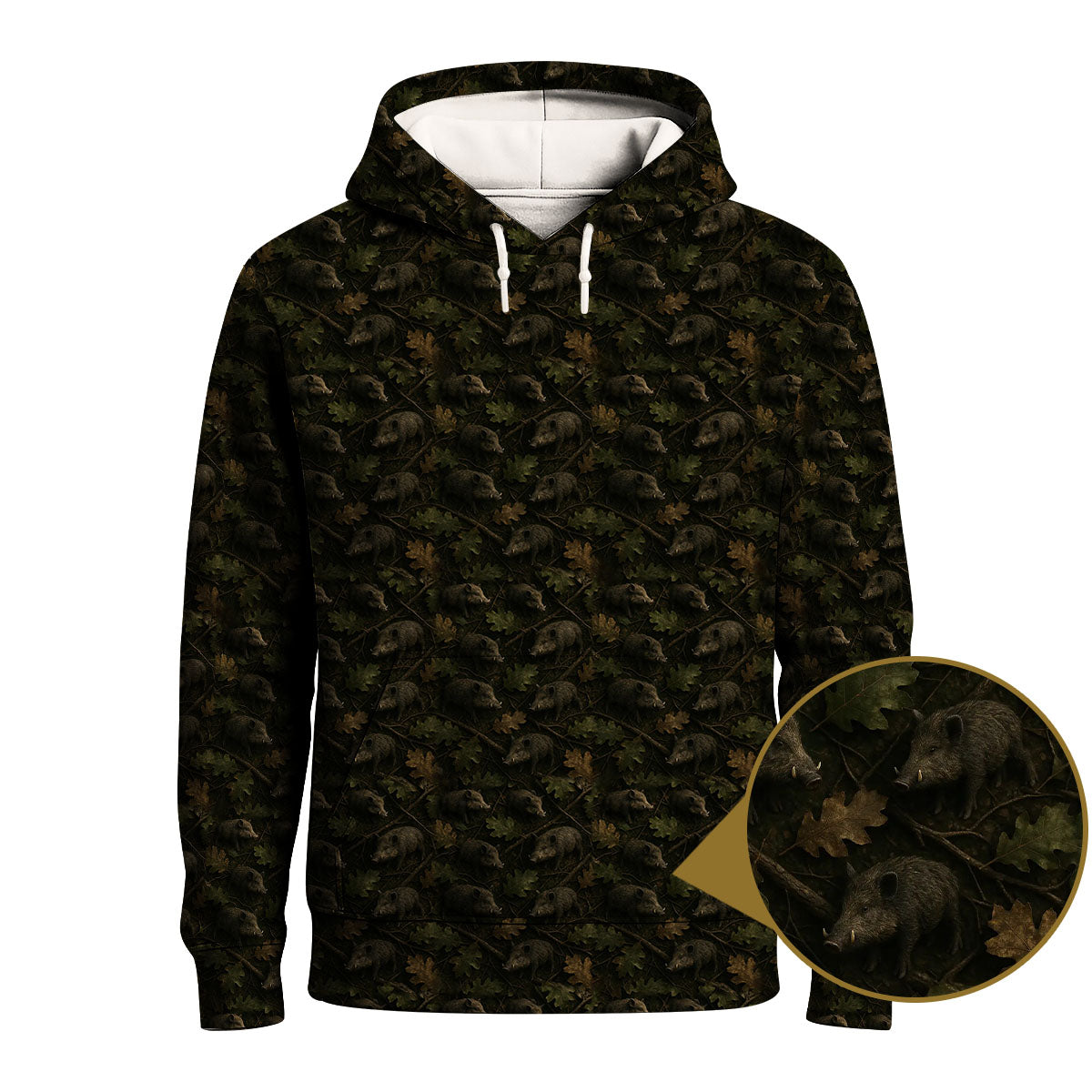 Wild Boar Hunting Camo Pullover Shirt