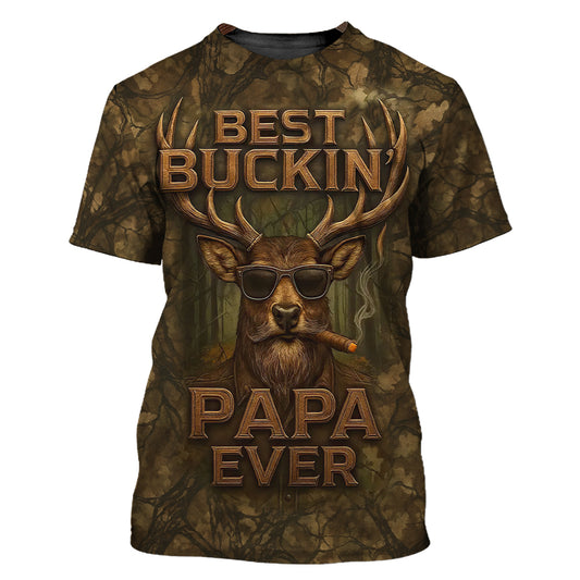 Deer Hunting Dad Shirt - Best Buckin’ Papa Ever Design