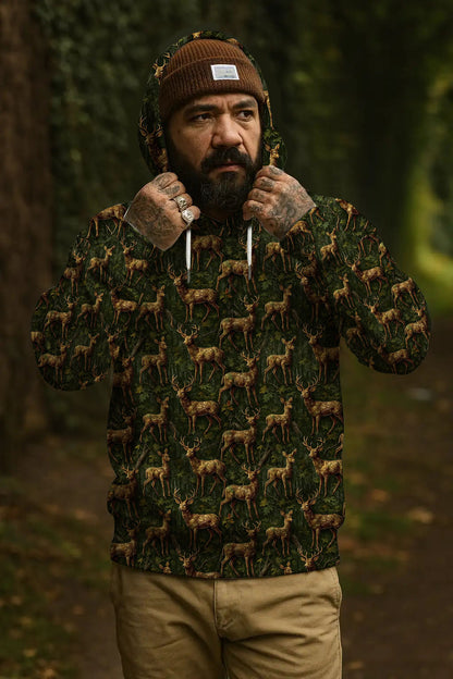 Deer Hunting Camo T-Shirt - Whitetail Buck Woodland Print