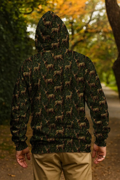 Deer Hunting Camo T-Shirt - Whitetail Buck Woodland Print