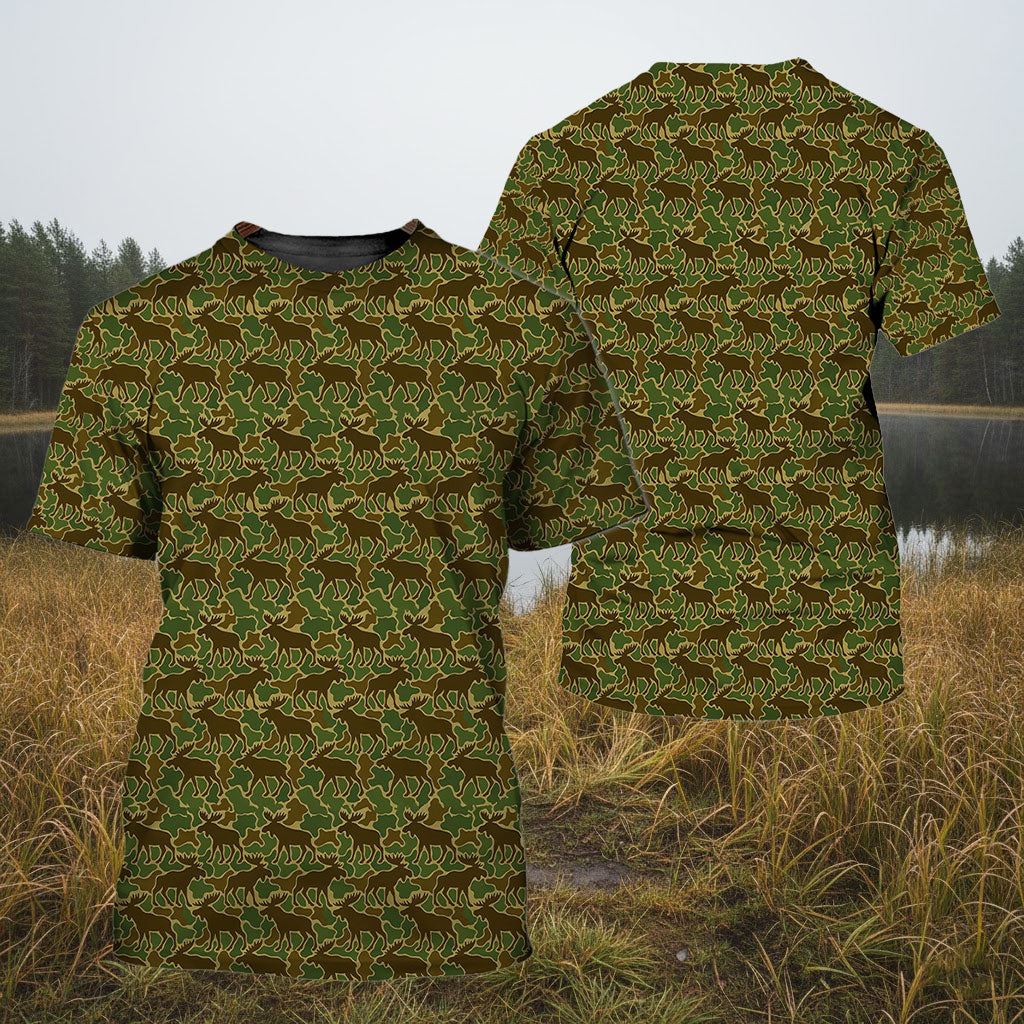 Moose Pattern Camo Hoodie for Hunters – AOP Pullover